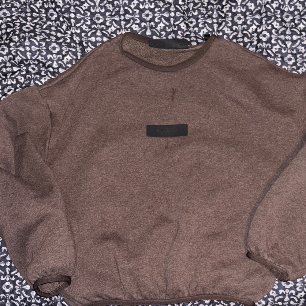 Essentials Brown Heather Crewneck Sweatshirt